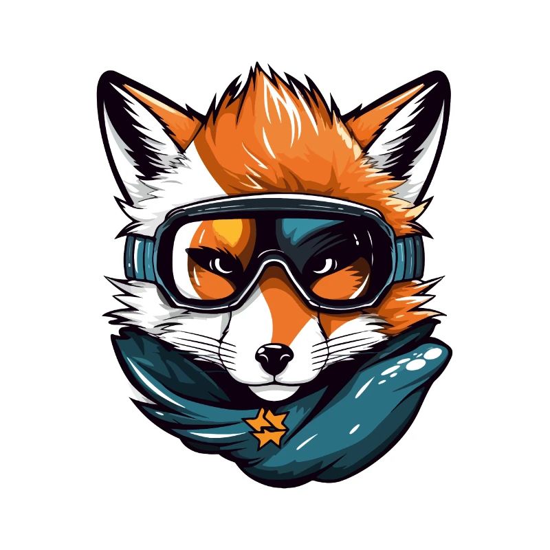 Fuchs Snowboard Ski Brille Comic