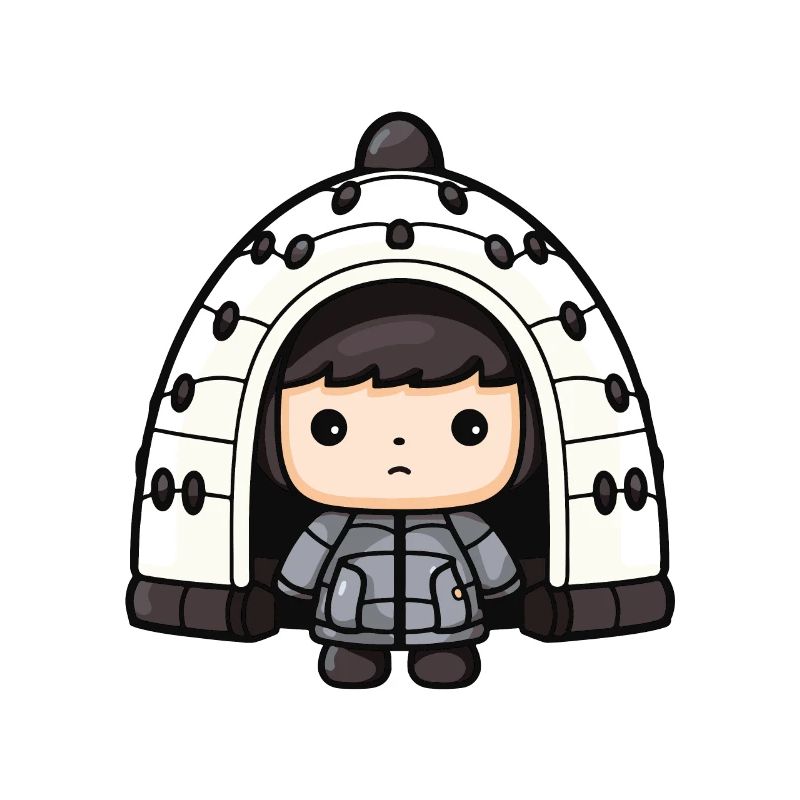 Eskimo Igloo Winter Comic North Pole South Pole