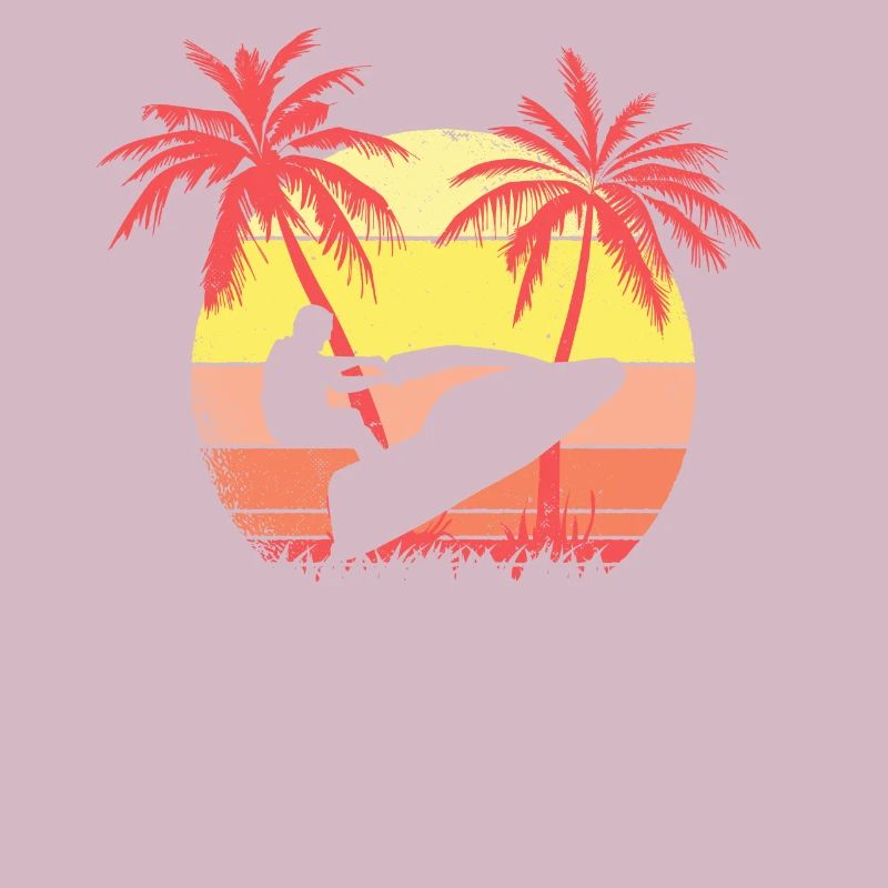 Jet Ski Summer Sunset 80s Palm Palm