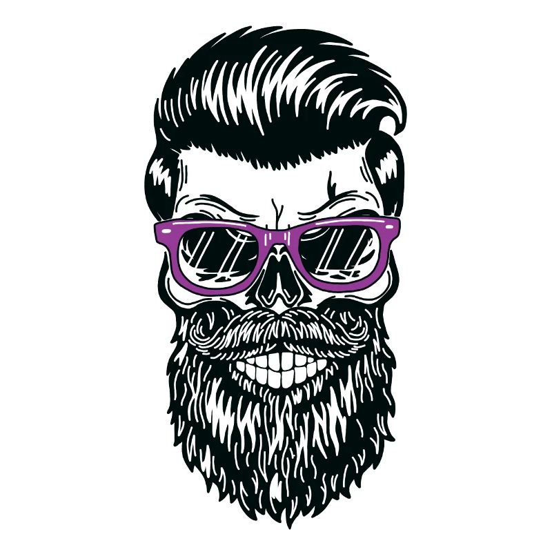 Cooler Bart Schädel