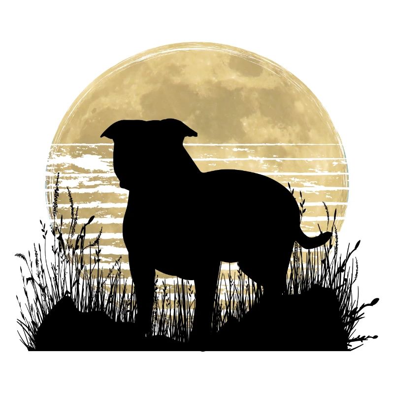 American Bully XL blue line artistic design
