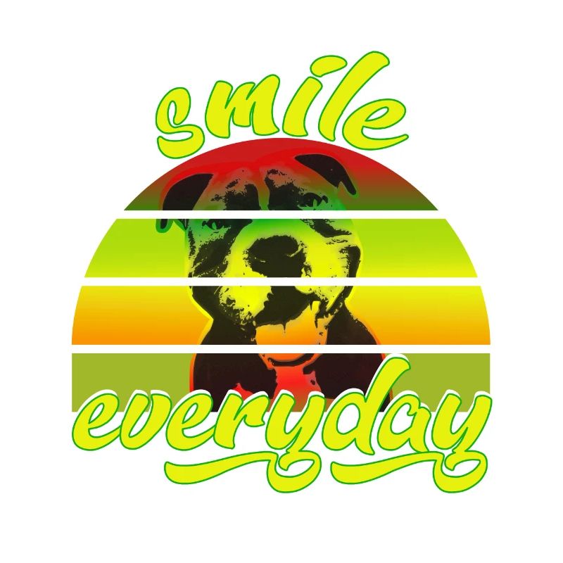 American Bully smile everyday Regenbogenfarben