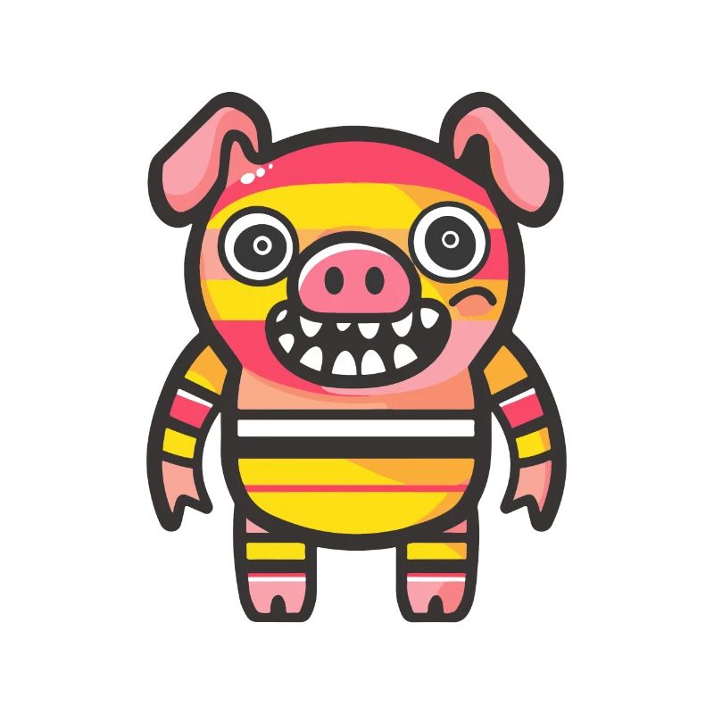 Pig Halloween Comic Funny