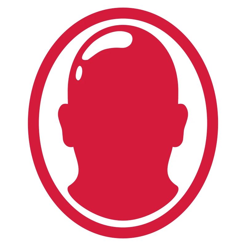 Silhouette Glatzkopf Mann Logo