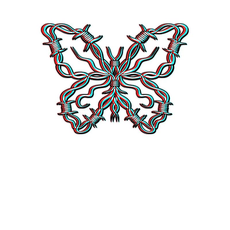Barbed wire butterfly glitch grunge goth punk