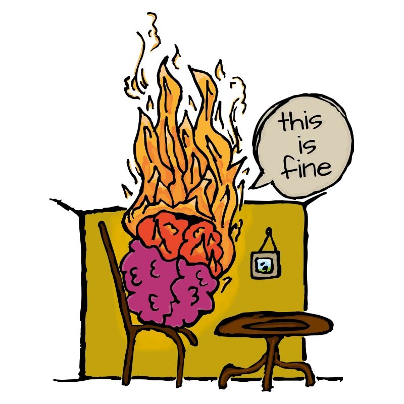 Burning Brain Meme This Is Fine Saying