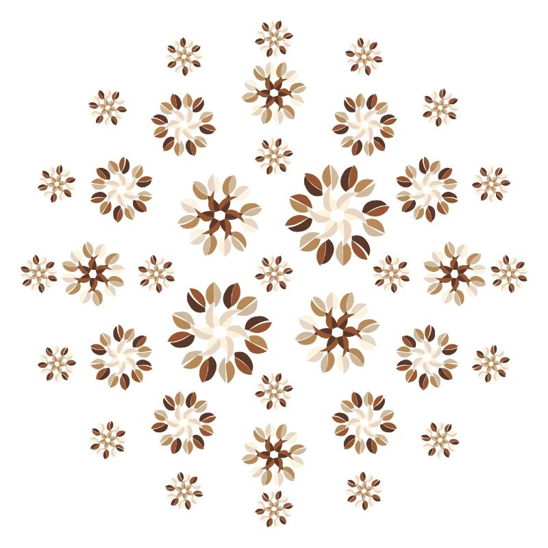 Grains de café crème fleurs
