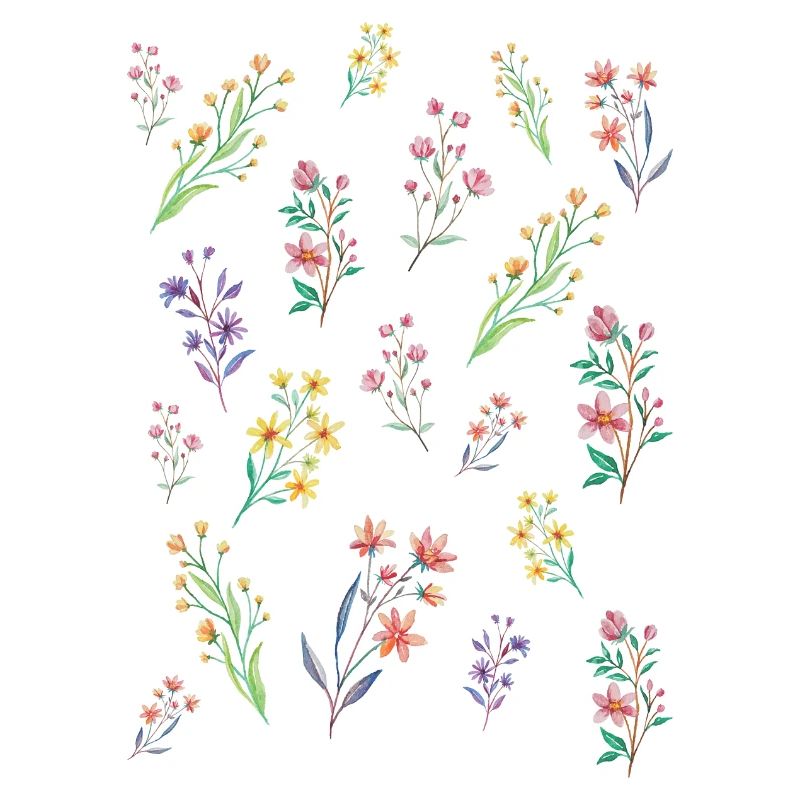 Aquarell Blumen auf Schwarz