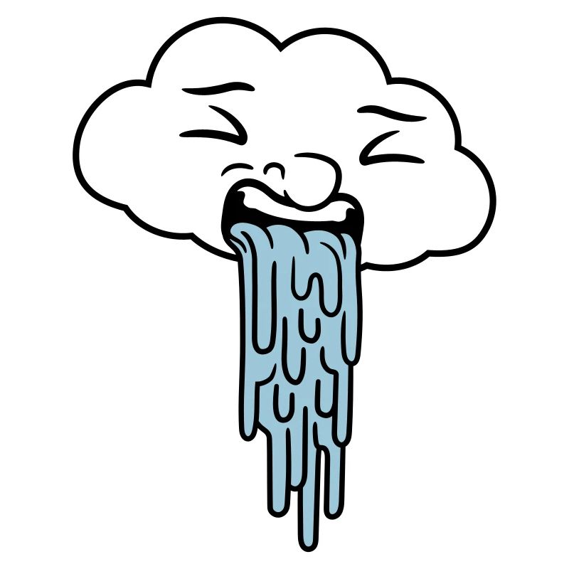 puking funny rain cloud