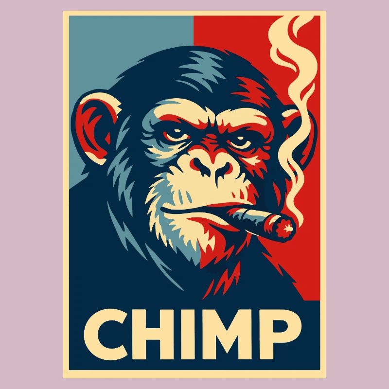 Retro Chimp Cigar Poster