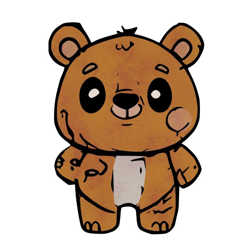 Cartoon Bear With Friendly Expression