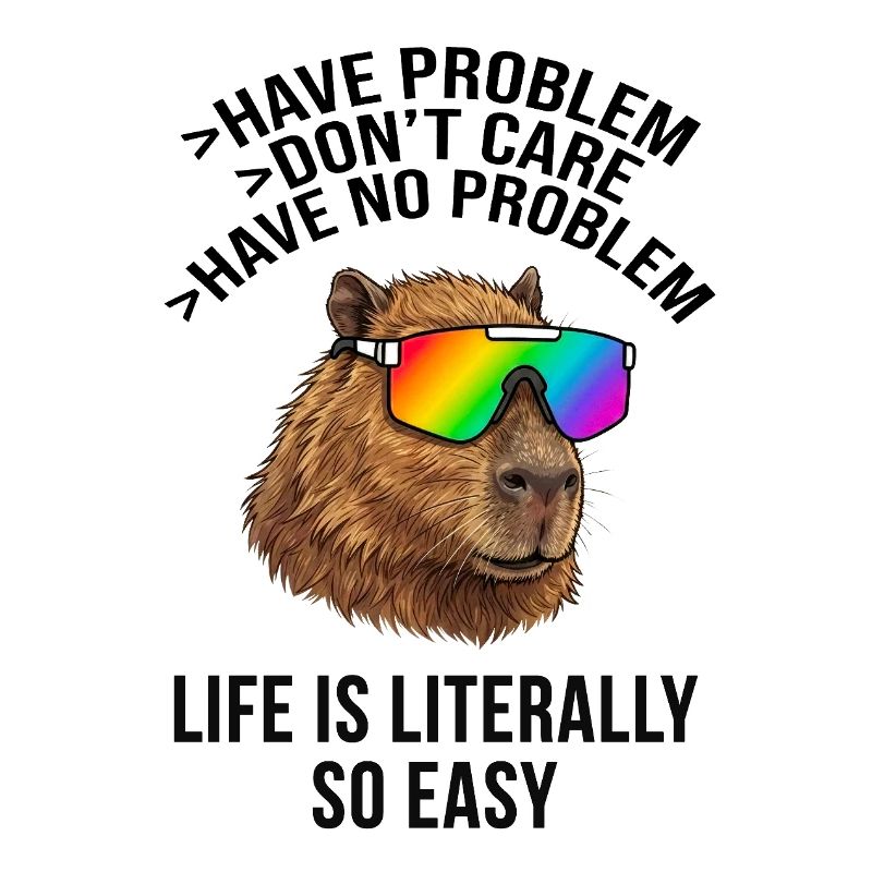 Cool Capybara Regenbogen-Sonnenbrille – Chill-Meme