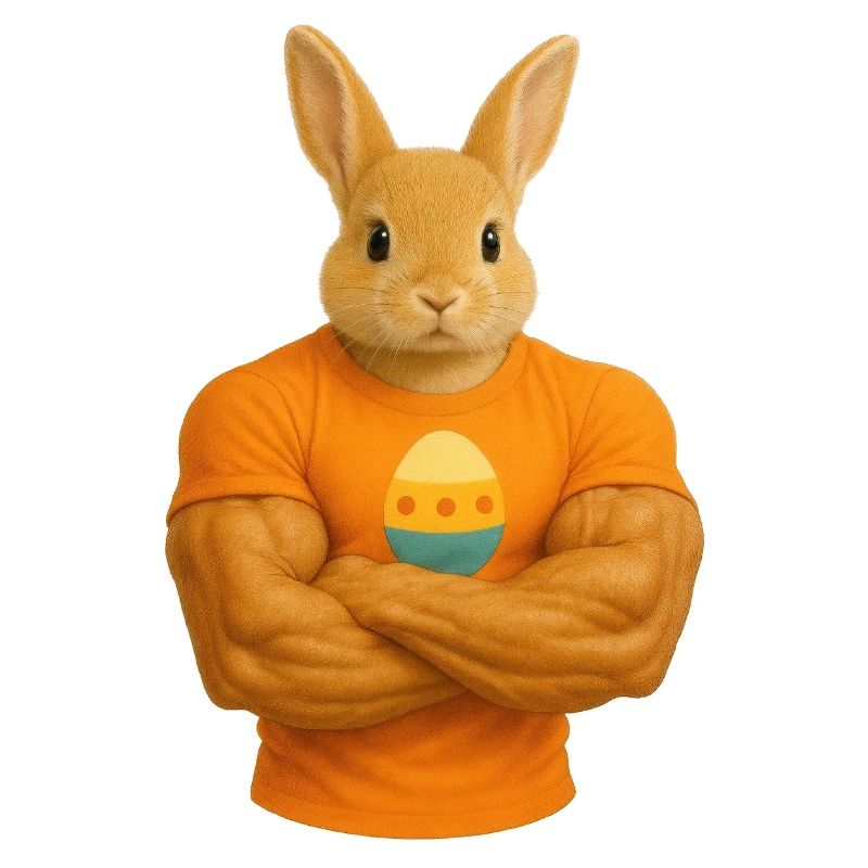 Easter Bunny with Muscles - Funny