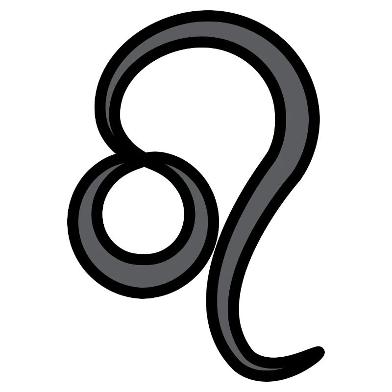 Löwe Sternzeichen Symbol Schwarz & Grau
