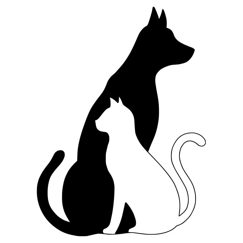 Hund katze silhouette