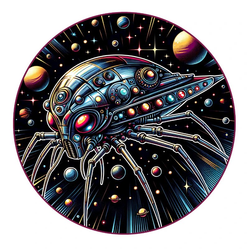Fantastic spider spaceship in space
