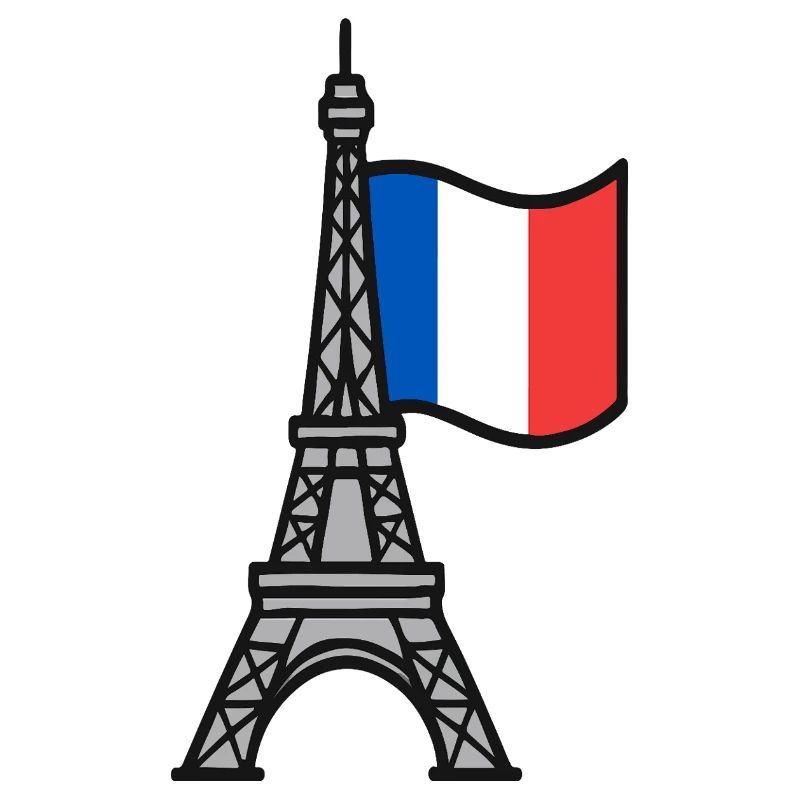Tour Eiffel avec drapeau français