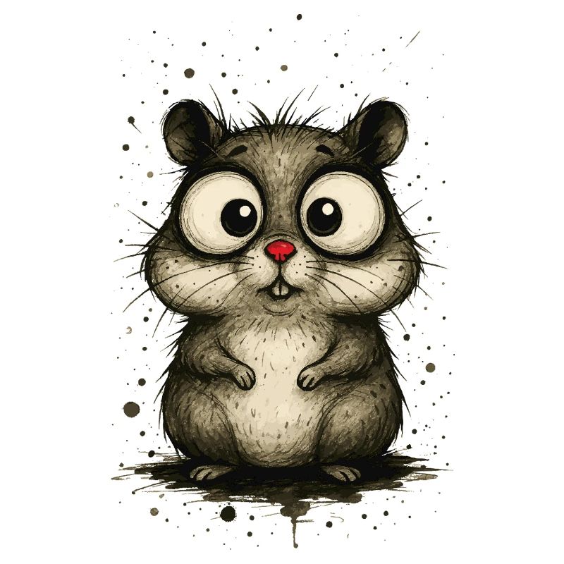 Lustiger Hamster mit großen Augen – Comic Splash