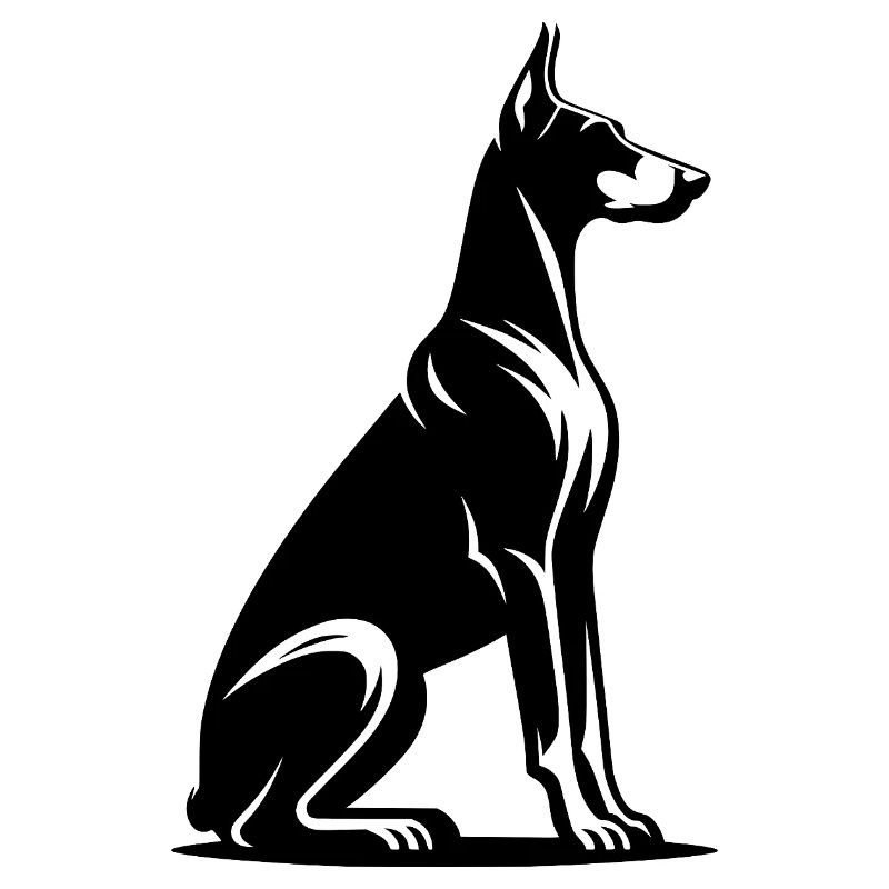 Silhouette du chien de garde doberman loyal