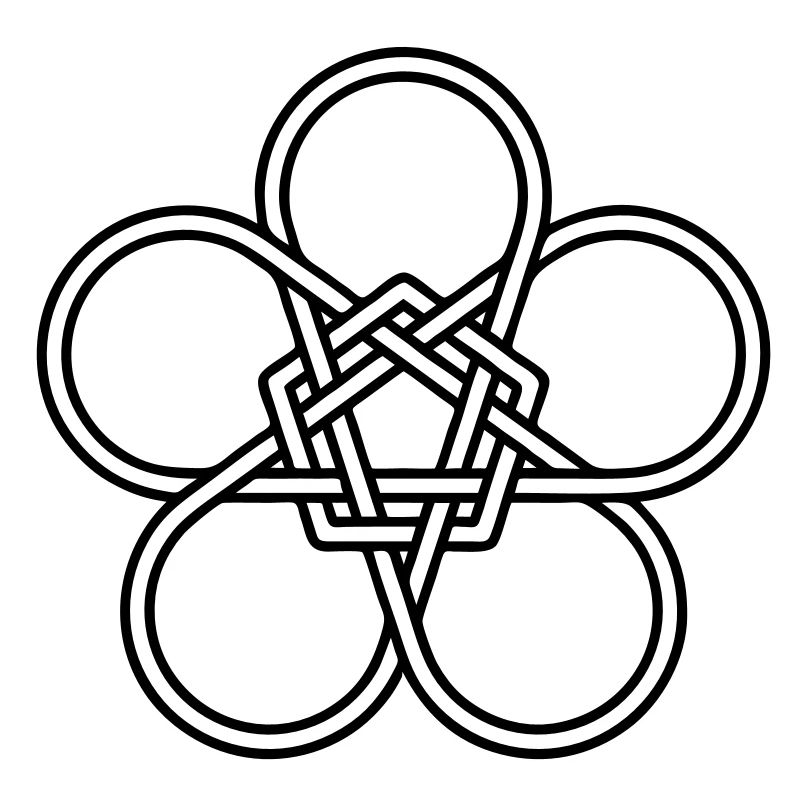 Protection pentagram flower amulet wiccan magic symbol