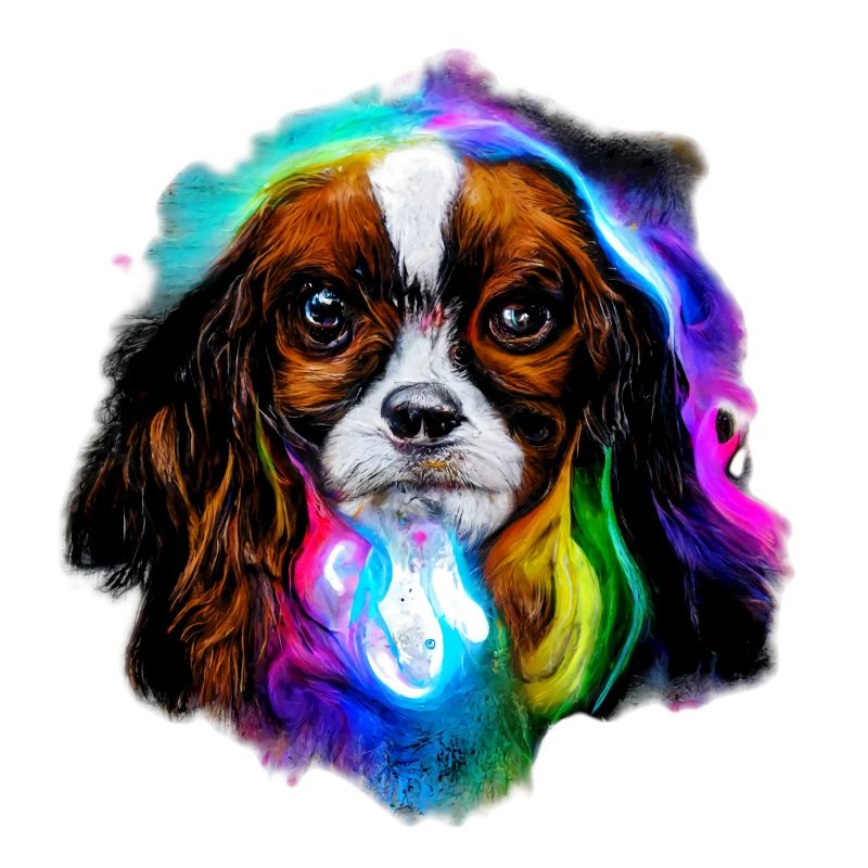 Cavalier King Charles Spaniel Design in Farbe