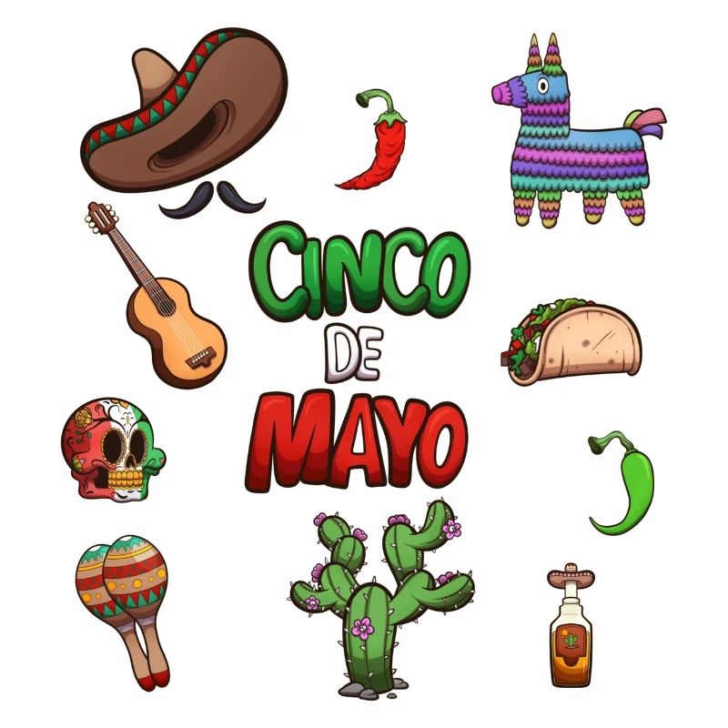 Éléments de dessin animé Cinco De Mayo