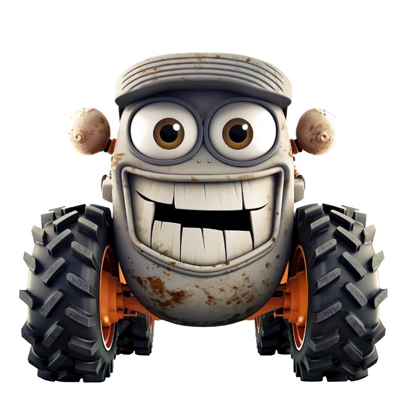 Tractor with funny face