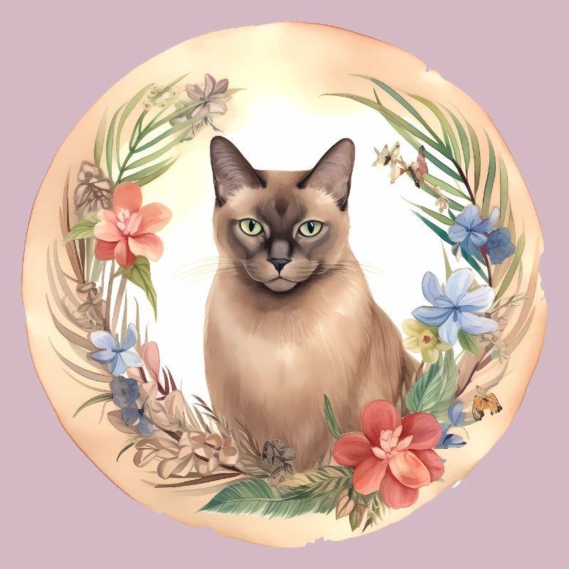 Burmesische Katze Boho Elemente, Liebe Katzen