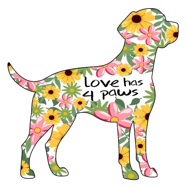 Labrador chien design fleurs