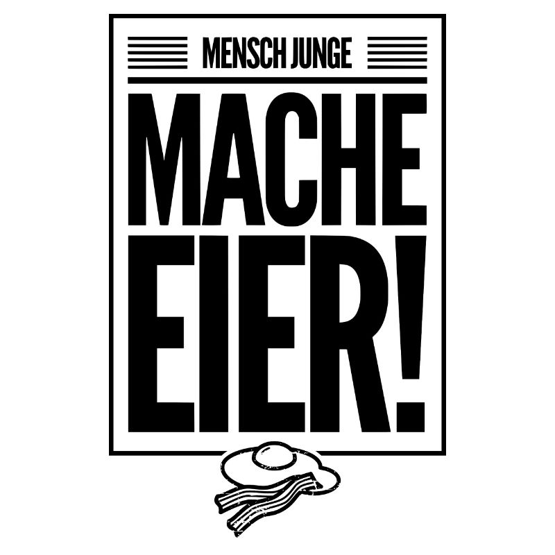 Mensch Junge, mache Eier Zeitdruck Ei