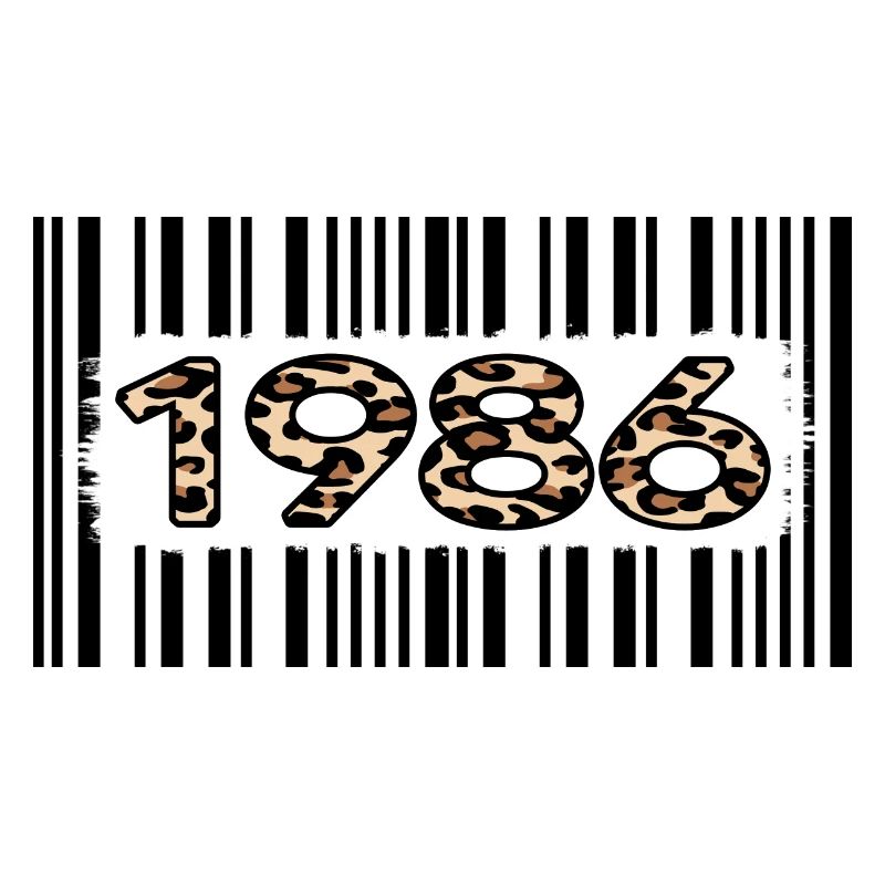 1986 birthday 36 year anniversary barcode leopard