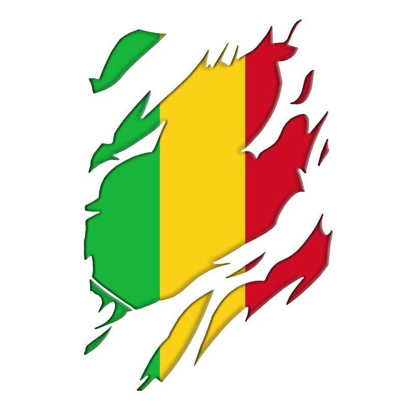 Mali flag torn motif