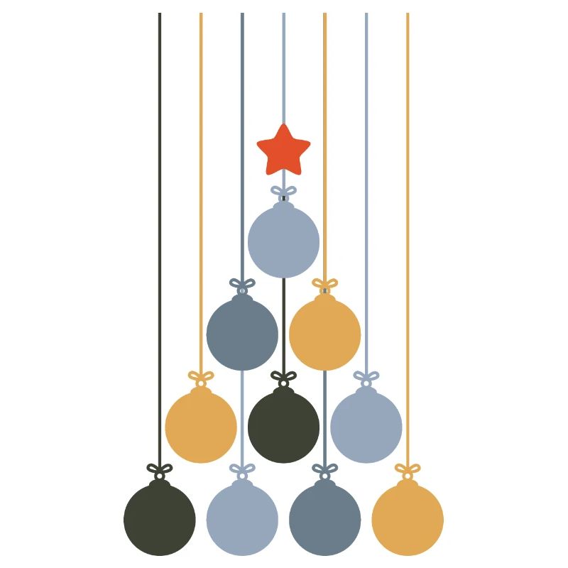 Weihnachtskugeln in Form eines Tannenbaums