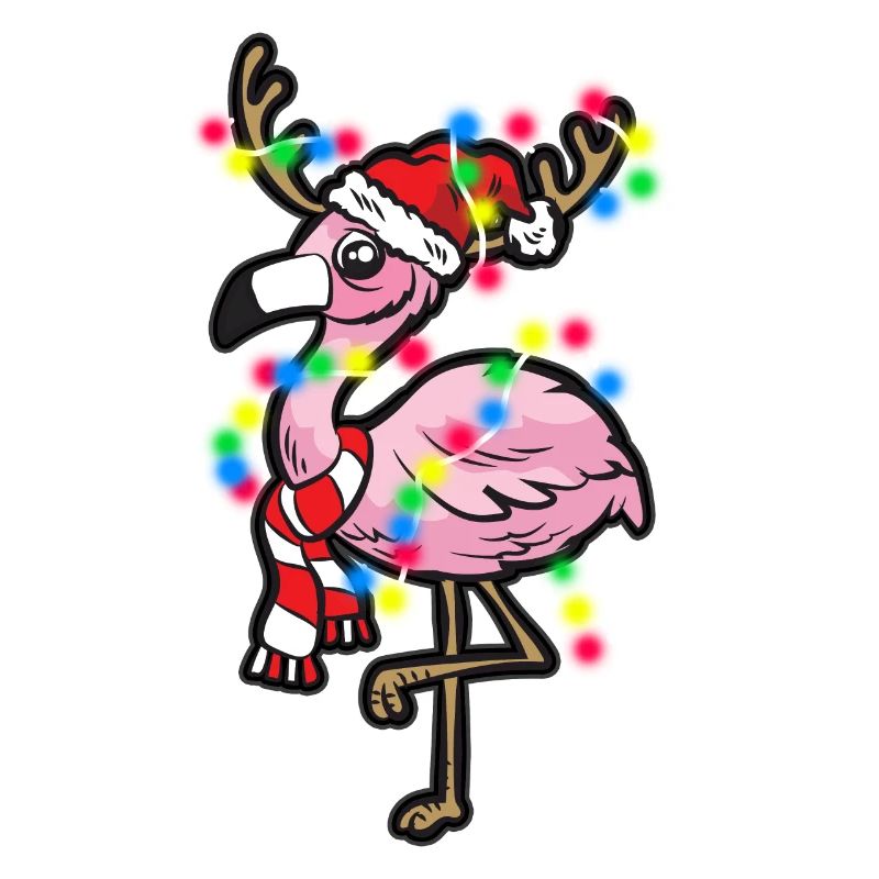 FLAMINGO rose avec bonnet et écharpe