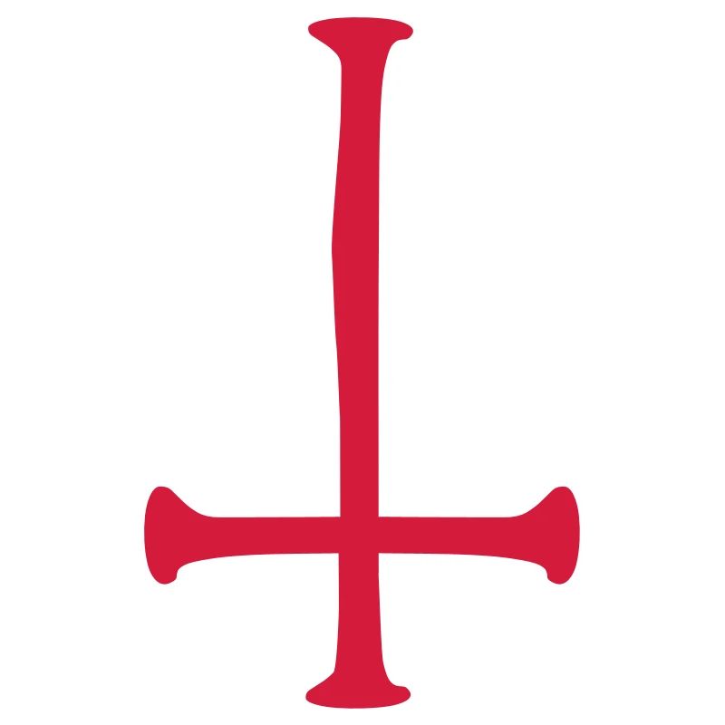 satan text cross evil logo reversed