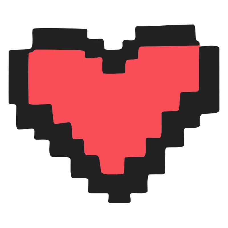 Cœur rouge pixel art rétro 8 bits