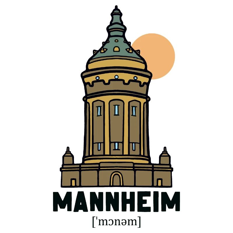 Wasserturm Manheim Vintage Design