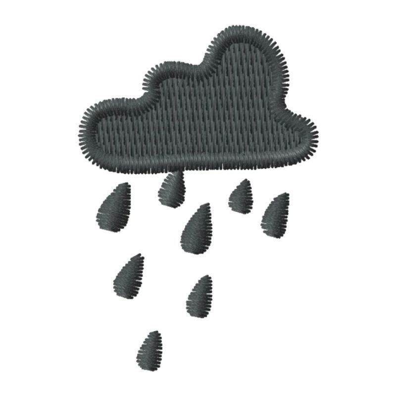 Rain Cloud Embroidered