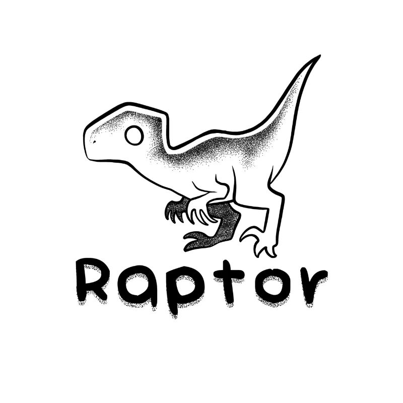Raptor minimaliste dotwork