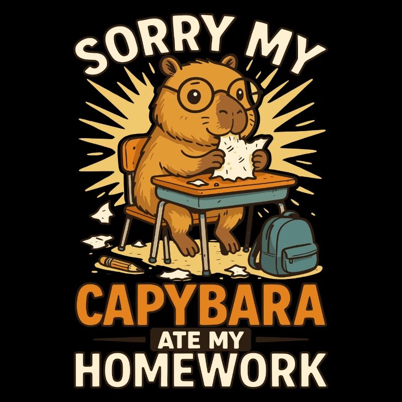 Capybara Capybara Devoirs Drôle