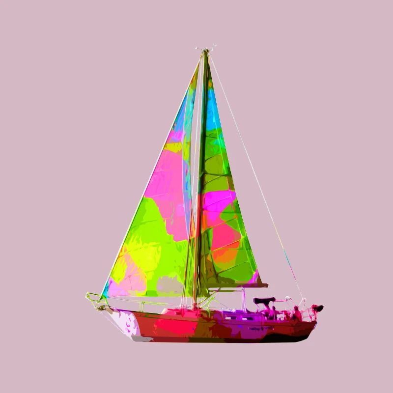 Buntes Segelboot