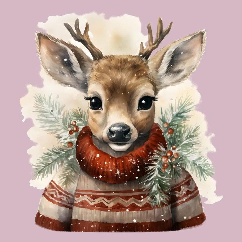 Hirsch im Winterpullover