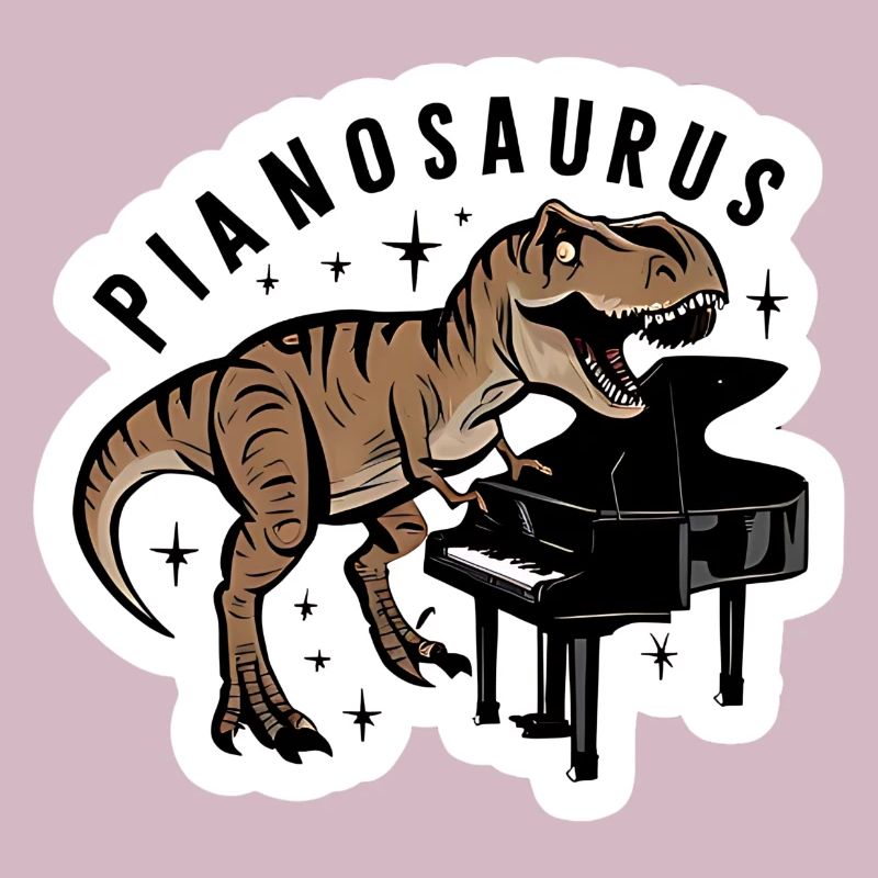 Pianosaurus Virtuoso Stégosaure avec piano à queue de pie