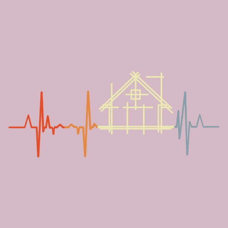 Architecte Cardiogram Look Rétro