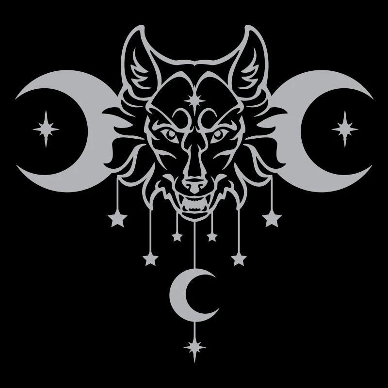 Wicca Moon Wolf - Anpassbare Farbe