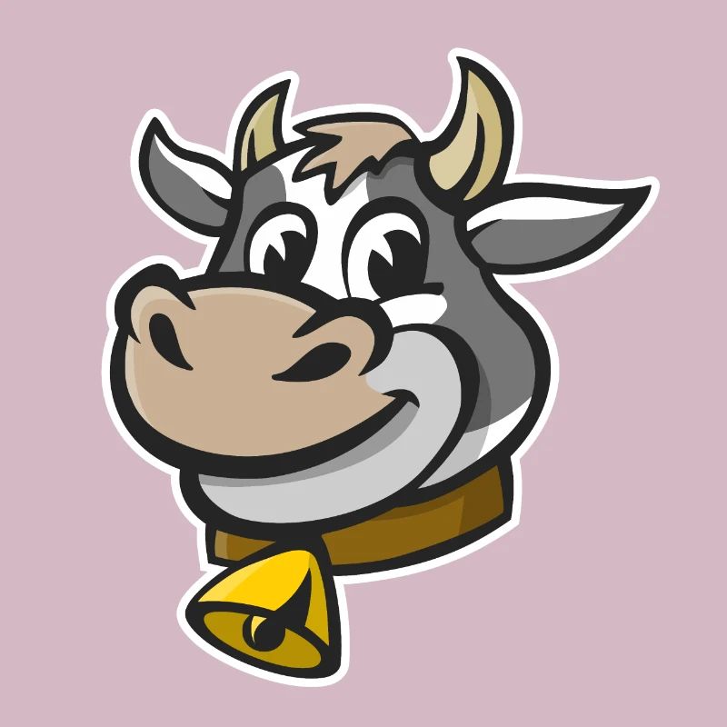 Illustration joyeuse d’une tête de vache.