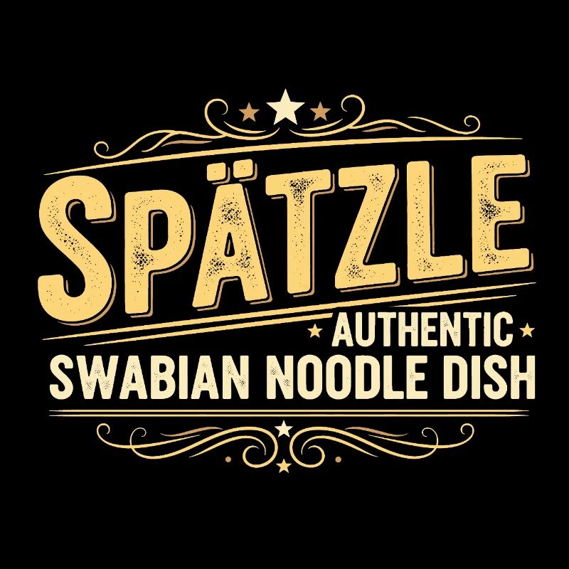 Spätzle, plat de nouilles souabe authentique, design