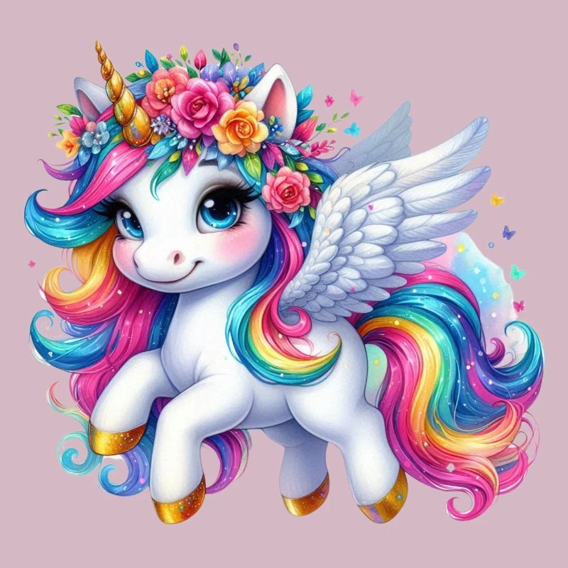 Rainbow Winged Unicorn Crown