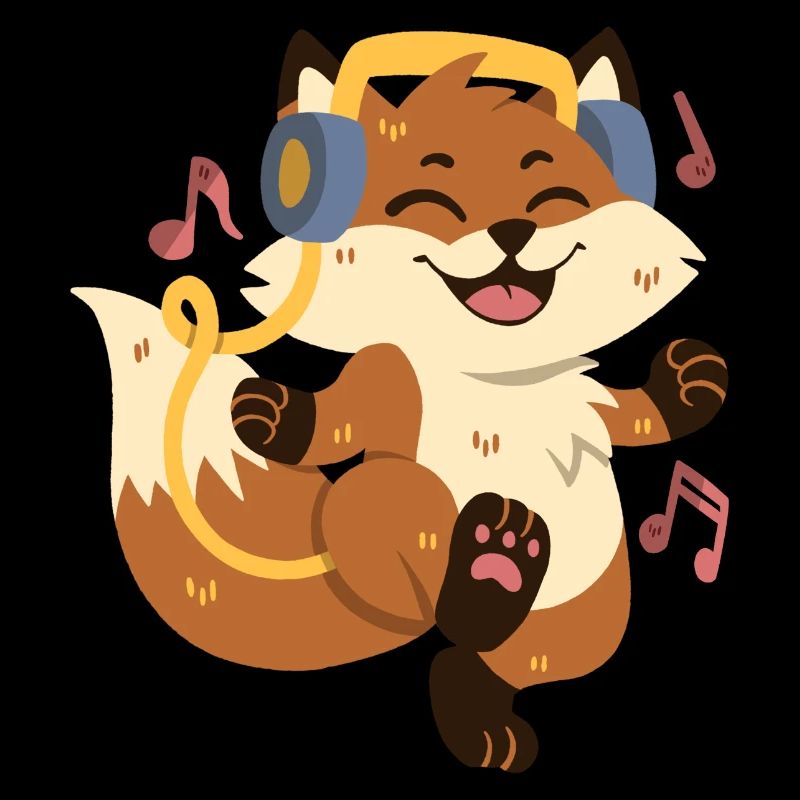 Fox écoute de la musique et danse