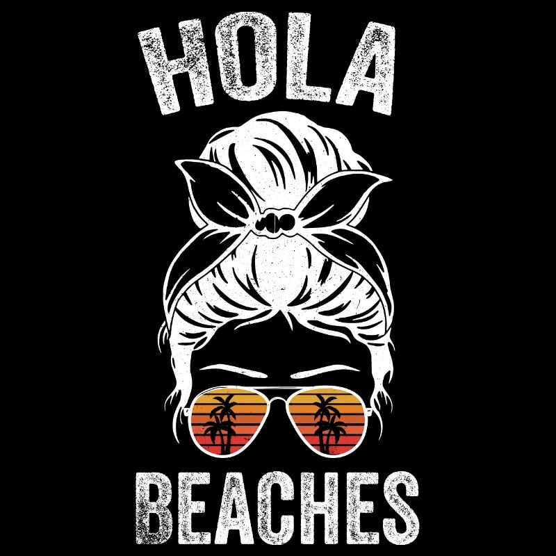 Hola Beaches Summer Beach Holiday Palm Tree Messy